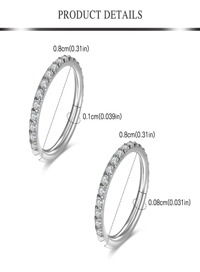 AVYRING حلقات أنف ذهبية من AVYRING، حلقتان، عيار 18، مصنوعة من الفولاذ الجراحي 316L، بمشبك مفصلي، مناسبة لحلقات الأنف الغضروفية والصدفية والدايت، عيار 18، للنساء والرجال، 8 مم - Image 3